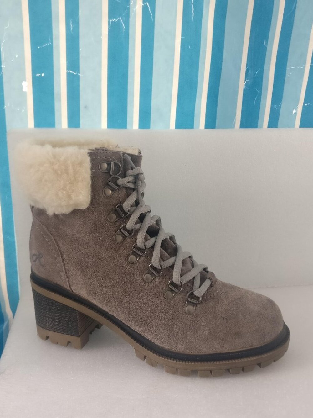 Chunky Combat Winter Hiking Shearling boot 38/8us Autumn/Winter Snow